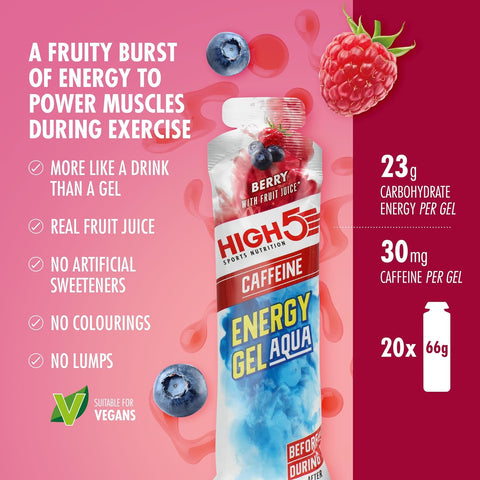 High5 Energy Gel Aqua - 30mg Caffeine - 40g Gel